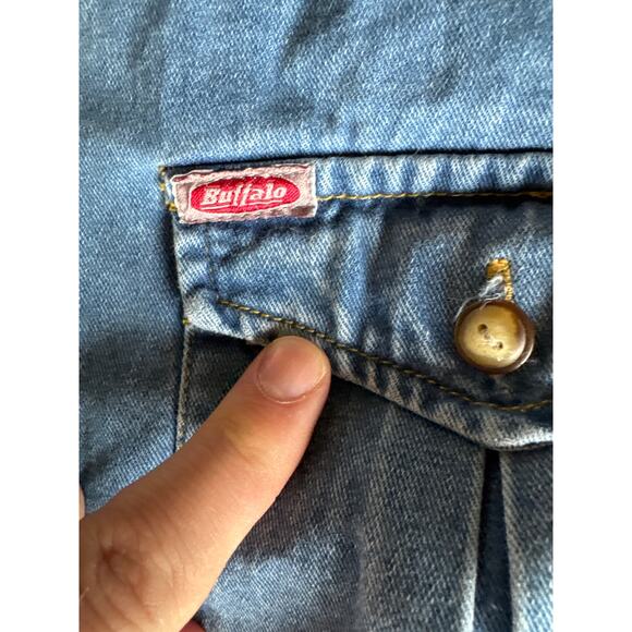 Vintage Classic Buffalo de France Heavyweight M Denim Button Up Work Shirt - Picture 3 of 9
